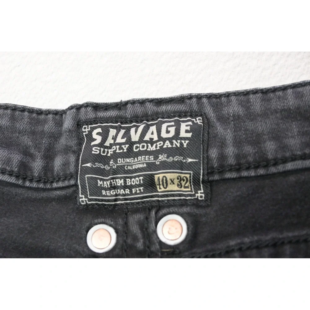Salvage Supply Company Mayhem Boot Jeans Mens 40x32 Black Regular Fit Excellent